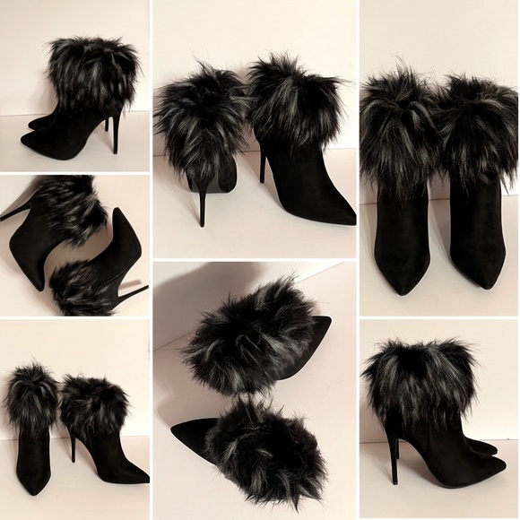 Faux Fur Suede Ankle Boots - Picture 3 of 14